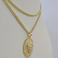 10K Gold Miami Cuban Chain Jesus Head Charm 18"-30" 3mm REAL Pendant