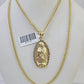 10K Gold Miami Cuban Chain Virgin Mary Charm 20"-28" 3mm REAL Pendant