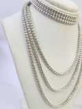 10k White Gold Iced Chain 3.5mm Diamond Cut Necklace 20" 22" 24" 10Kt