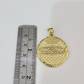 Real 10k Aztec Calendar Charm Pendant Men Women 10kt Yellow Gold