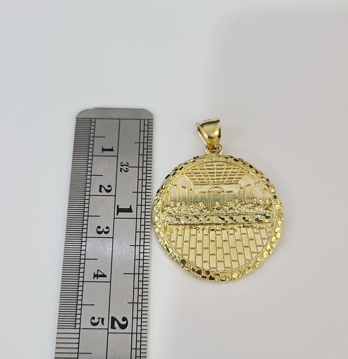 Real 10k Aztec Calendar Charm Pendant Men Women 10kt Yellow Gold
