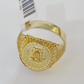 10k Medusa Head Ring Yellow Gold Men Real Genuine