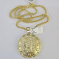 10K Franco Chain Jesus Mary Pendant Charm Necklace 20"-26" 3mm Gold Yellow SET