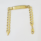 10k Yellow Gold Cuban Link ID Bracelet Solid 8" 9mm Lobster Clasp Real 10Kt