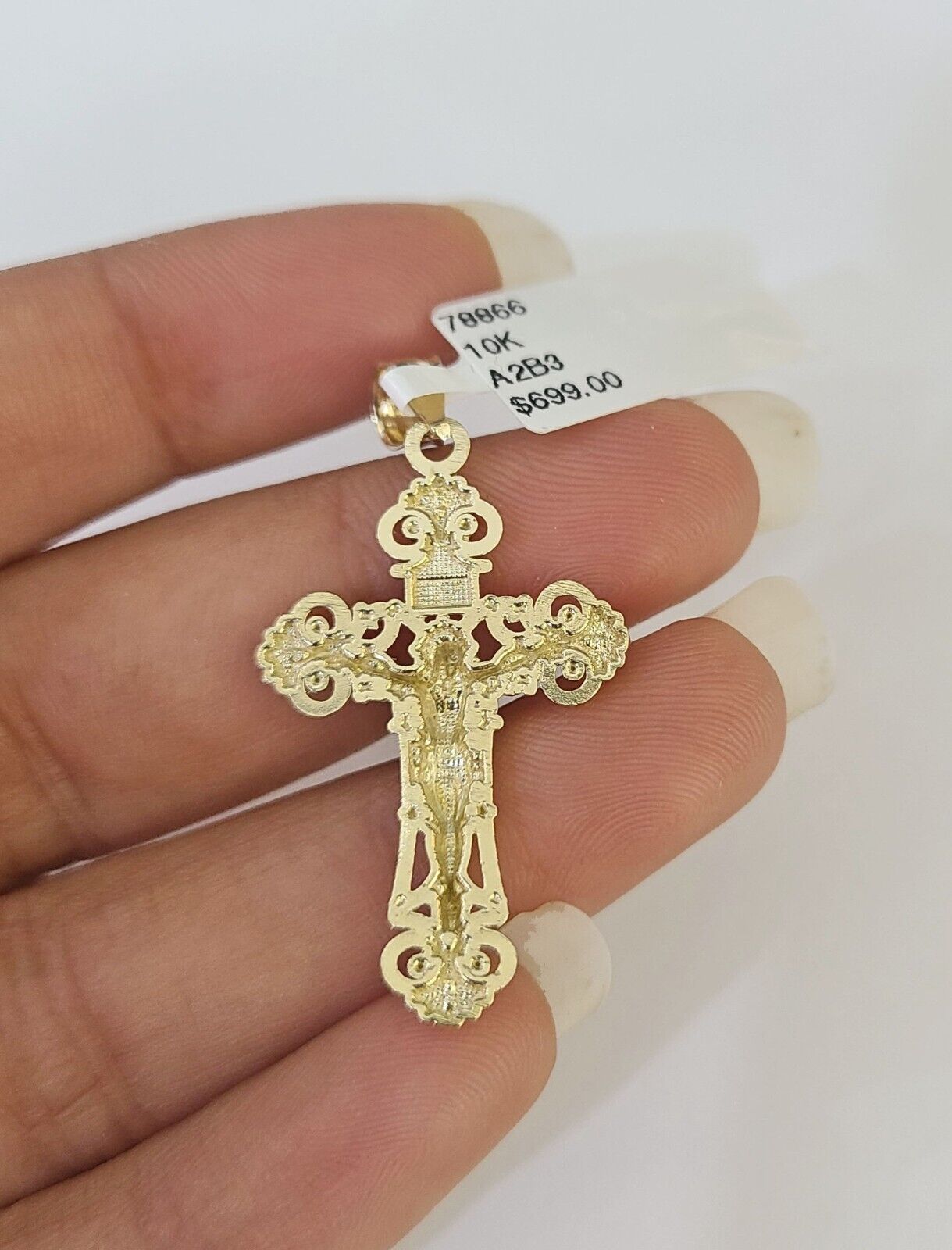 10k Milano Rope Chain INRI Cross Charm Necklace SET 3mm 18" 20" 22" 24" Pendant