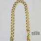 10k Cuban Curb Link Bracelet Yellow Gold 8mm 8.5 Inches Men Women Real