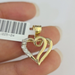 10K Real Heart Charm Pendant Gold 10kt Genuine Yellow