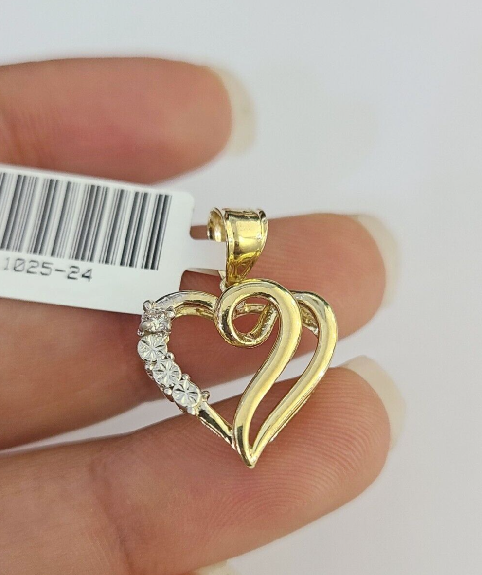 10K Real Heart Charm Pendant Gold 10kt Genuine Yellow