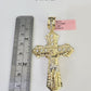 14k Jesus Cross Charm Pendant Yellow Gold Men Women 4" 3" 2"