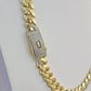 Real 10K Royal Monaco Chain Box Clasp 11mm Gold Necklace 10Kt 22" Genuine Mens