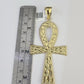 10k Gold Byzantine Necklace Jesus Cross Charm 20-30 inches 6mm SET Chain Pendant