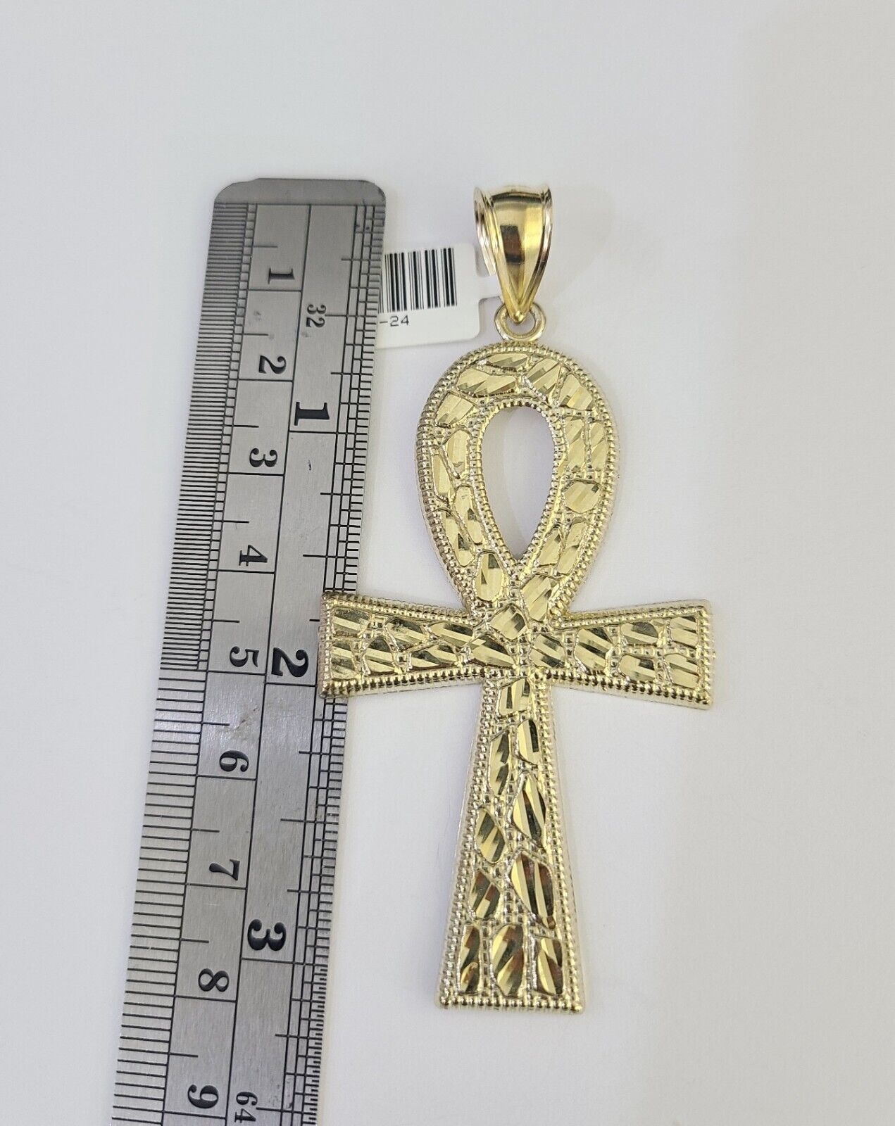 10k Gold Byzantine Necklace Jesus Cross Charm 20-30 inches 6mm SET Chain Pendant