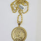 10k Solid Rope Chain Last Supper Charm Set 4mm 18"-28"Inch Necklace REAL Gold