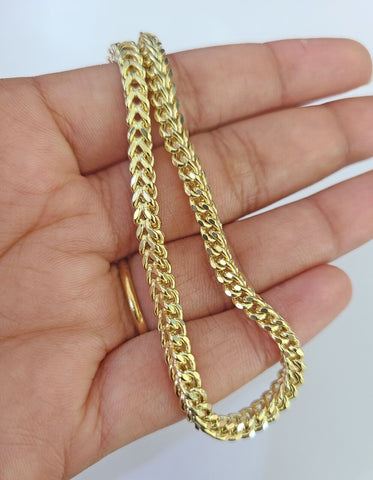 10k Franco Bracelet 4mm 8" Inch Yellow Gold Men Women Link Real 10kt