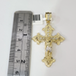 Real 10K Jesus Cross Pendant Crucifix Yellow Gold Charm Genuine