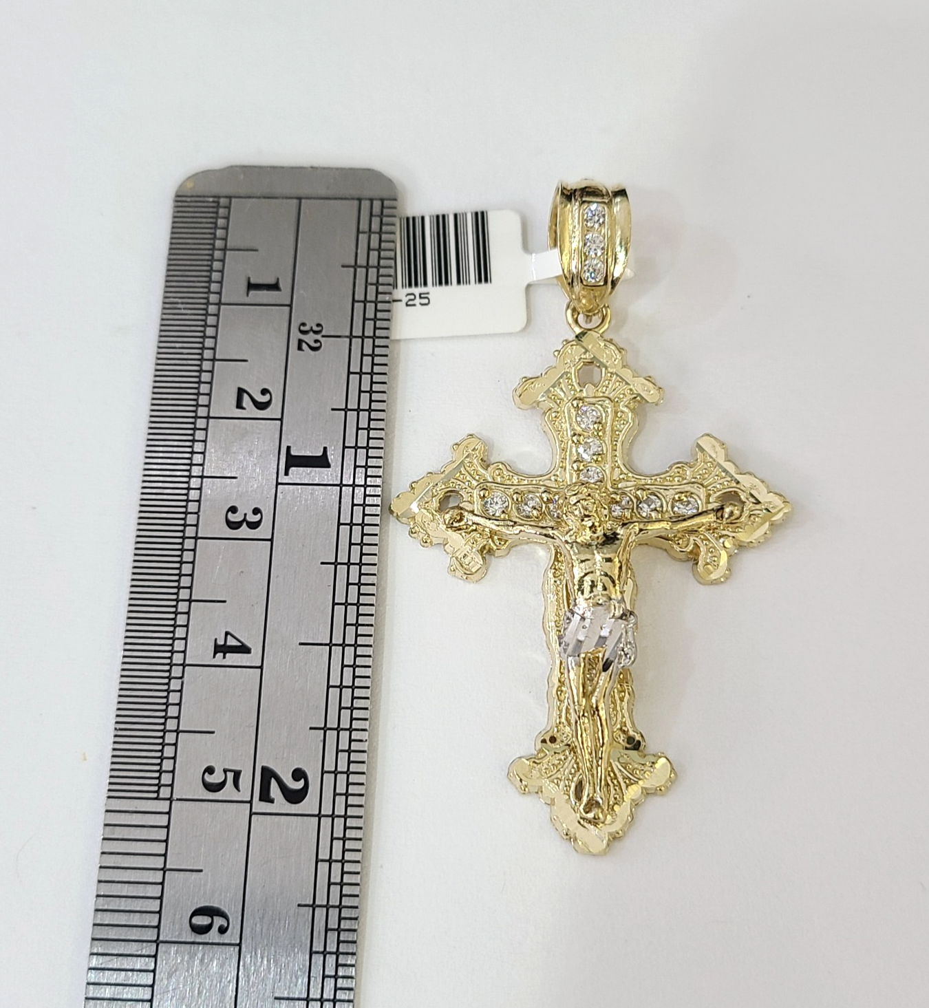 Real 10K Jesus Cross Pendant Crucifix Yellow Gold Charm Genuine