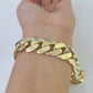 Real 10K Royal Monaco Bracelet Yellow Gold 9.5" Box Clasp 15mm Genuine