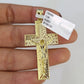 10K Franco Chain Jesus Cross Pendant Charm Necklace 20"-26" 3mm Gold Yellow SET