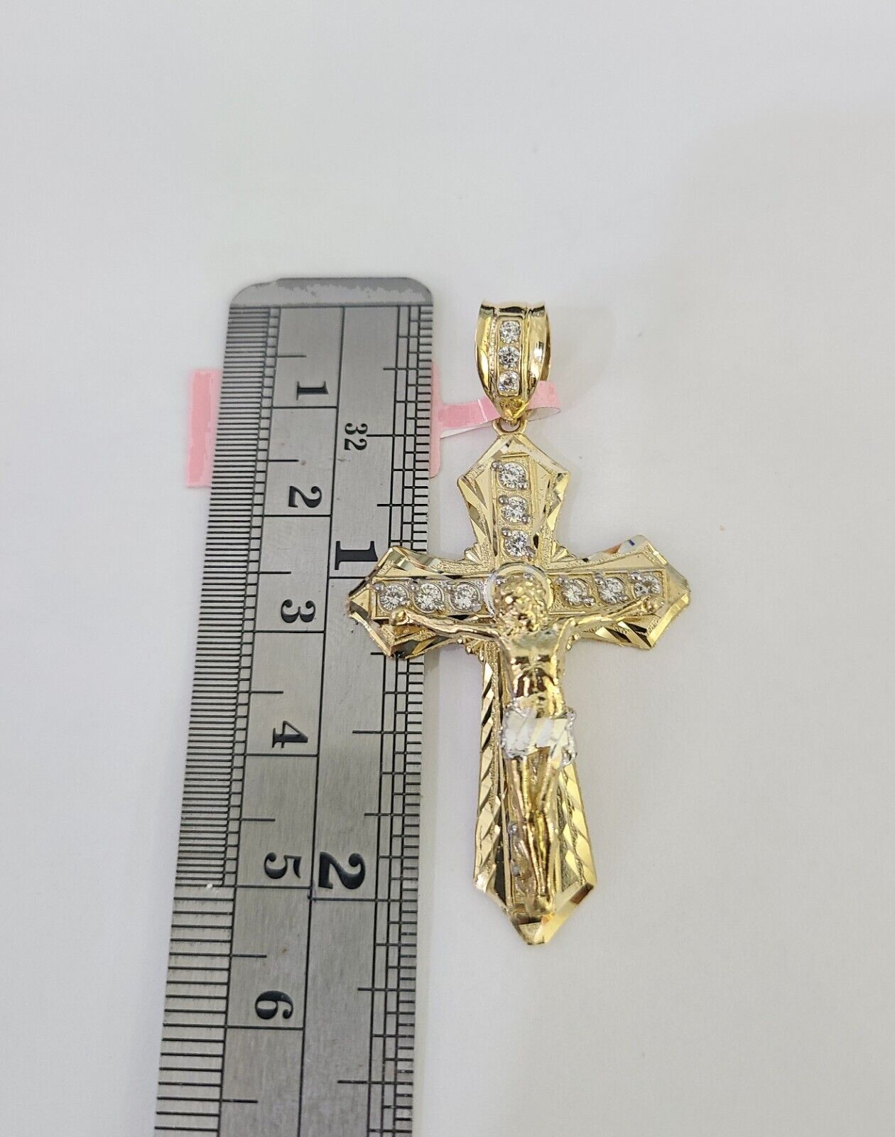 Real 14k Rope Chain Jesus Cross Charm Set 6mm 18"-28" Necklace Yellow Gold