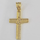 Real 10K Jesus Cross Pendant 1" Yellow Gold Charm Genuine