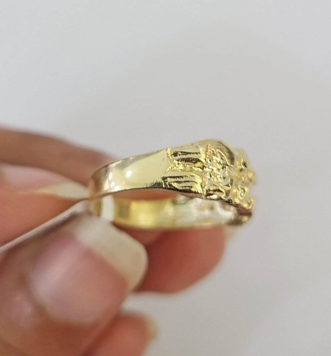 Real 10k Nugget Ring Yellow Gold Casual Ring 10kt Genuine Kids