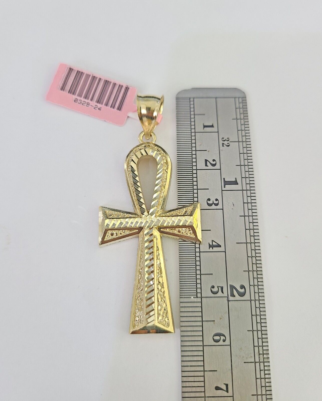 Real 14k Rope Chain Ankh Cross Charm Set 6mm 18"-28" Necklace Yellow Gold