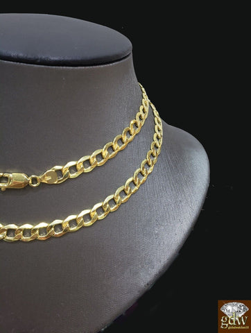 Real 10k Gold Cuban curb link chain Necklace 6.5mm 20" Authentic 10k Yellow Gold