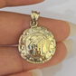 Real 10K Jesus Virgin Mary Pendent Charm Two Sided yellow Gold 1" Guadalupe