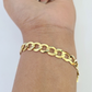 10k Solid Cuban Curb Link Bracelet Gold 8mm 8 Inches Real Yellow Gold