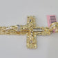 14k Jesus Christ Nugget Cross Charm Pendant Yellow Gold REAL Genuine