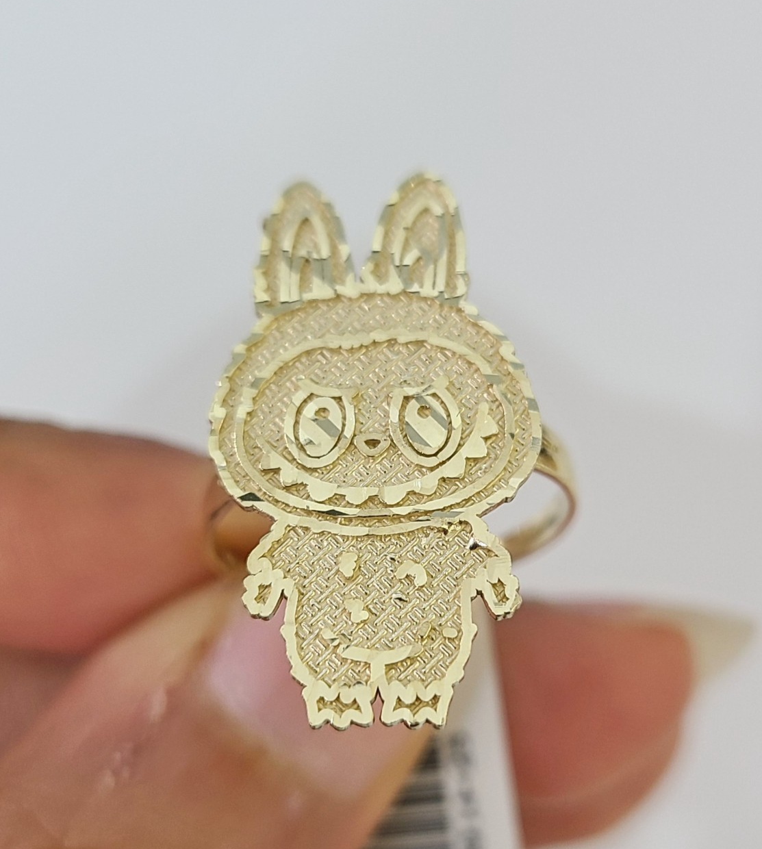 10k Cartoon Monster Ring Yellow Gold Men Women Real Genuine