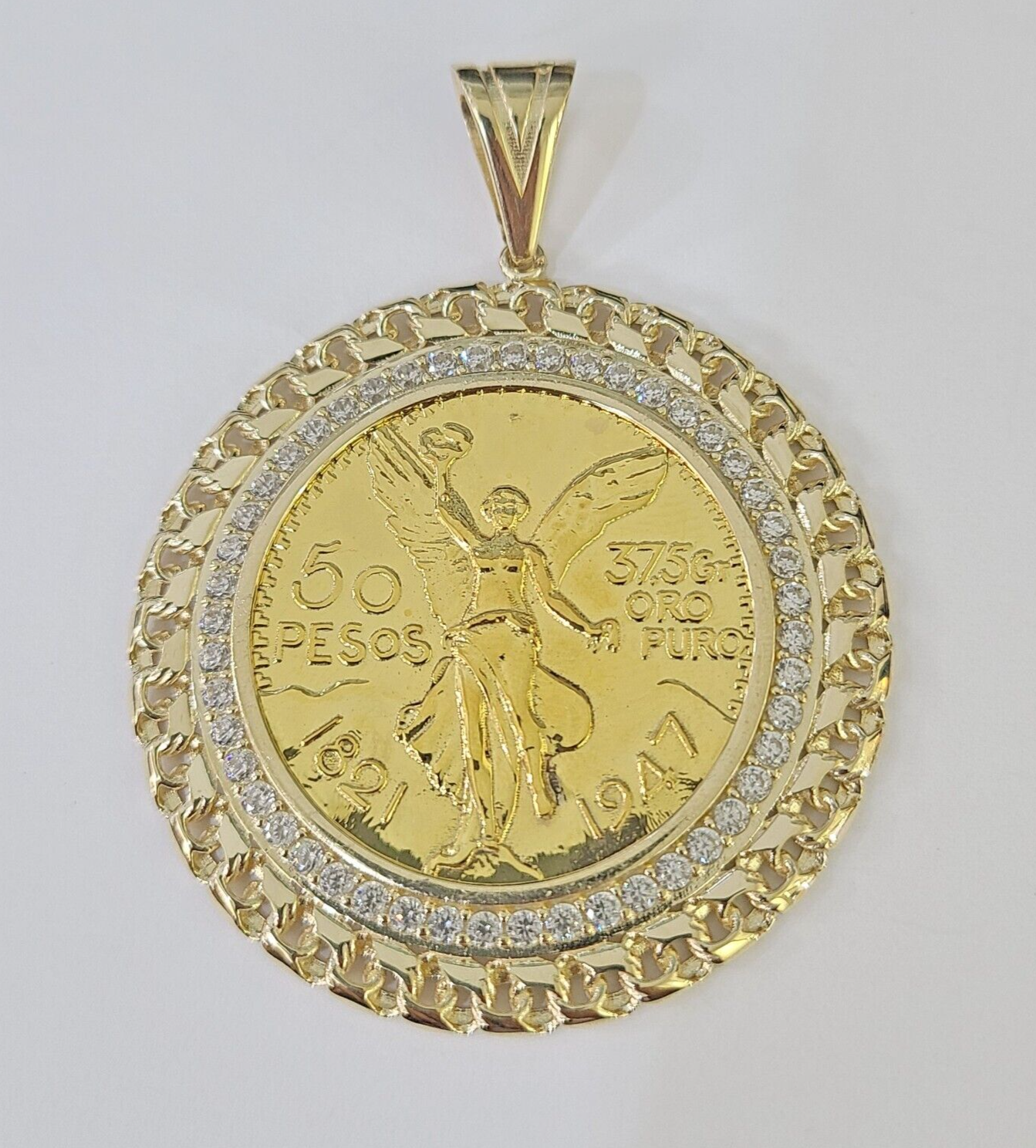 10k Centenario Coin Charm Yellow Gold 50 Pesos 1947 Mexico/Mexican Coin