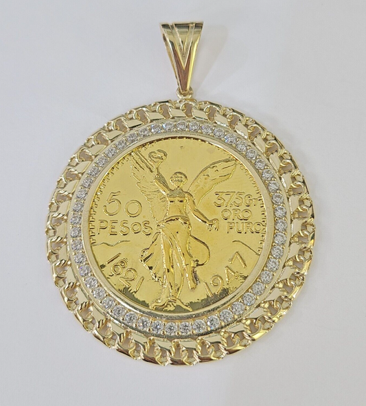 10k Centenario Coin Charm Yellow Gold 50 Pesos 1947 Mexico/Mexican Coin