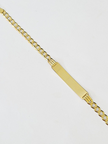10k Yellow Gold Cuban Link ID Bracelet 8" 6mm Lobster Clasp Real 10Kt