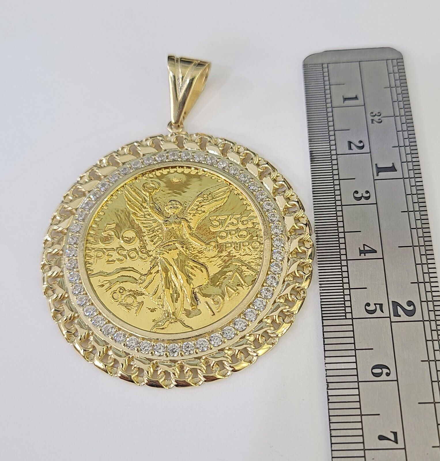 10k Centenario Coin Charm Yellow Gold 50 Pesos 1947 Mexico/Mexican Coin