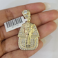 10k Egyptian Pharaoh Head Charm Pendant Yellow Gold 1.5" Inch Men Women Real