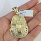 10k Solid Rope Chain Pharaoh Charm Set 4mm 18"-28" Necklace Yellow Gold Pendant