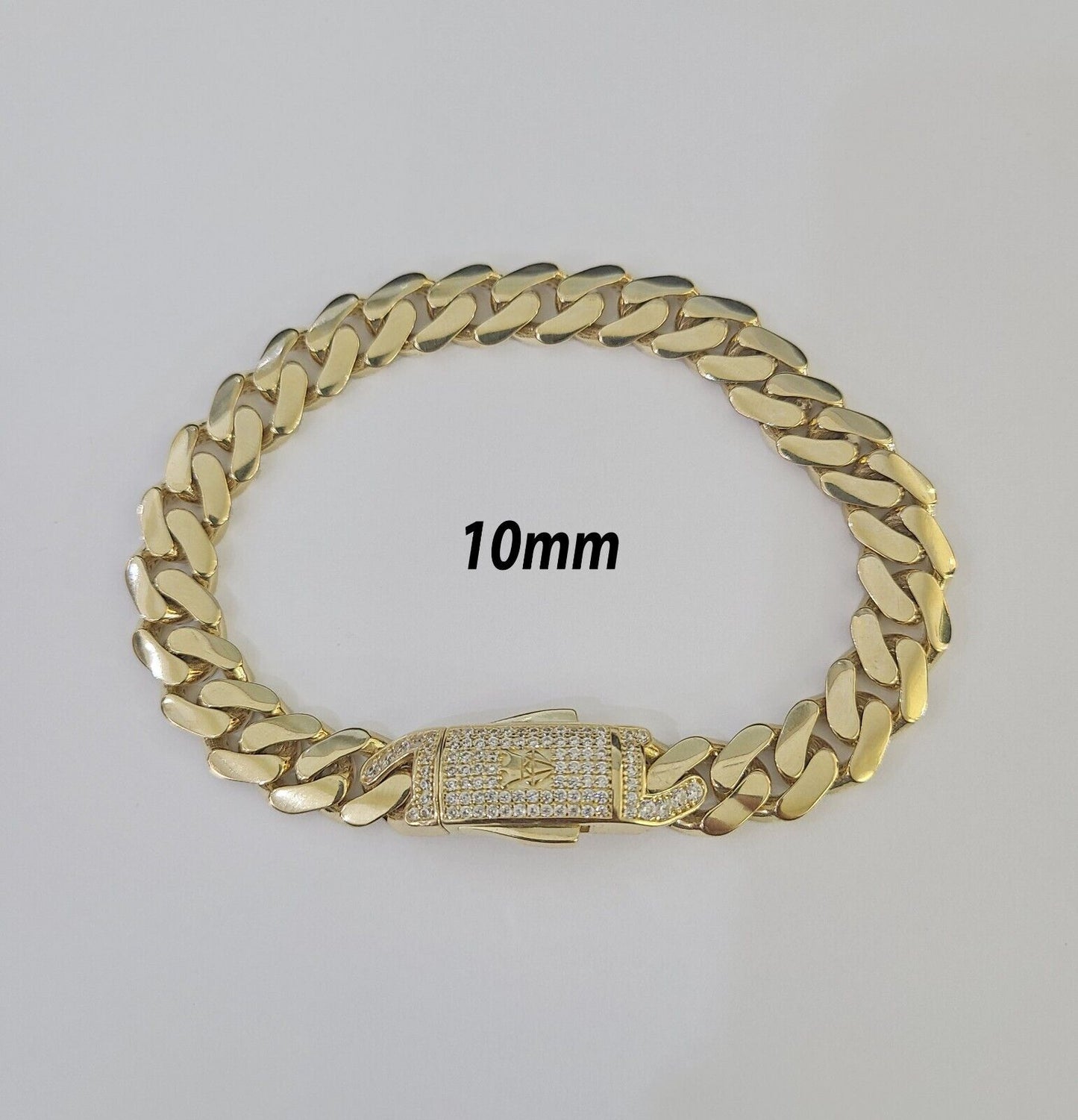 Real 10k Gold Monaco Bracelet 7mm-11mm 8"-8.5" 10kt Yellow