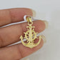 10K Solid Franco Chain Jesus Anchor Pendant Charm Necklace 18"-24" 1mm Gold