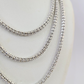 10k White Gold Iced Chain 3.5mm Diamond Cut Necklace 20" 22" 24" 10Kt