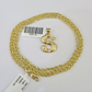 10k Solid Rope Chain 2mm S Initial Pendant Charm Necklace SET 18-22" Ladies