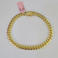 14K Solid Yellow Gold Miami Cuban Bracelet Box Clasp 8.5" Inch 7mm Link
