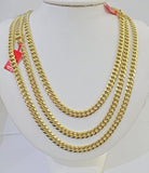 10k Yellow Gold 7mm Miami Cuban Link Chain Necklace 20-24 Inches Real