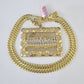 Real 14k Solid Chain Last Supper Charm Set Miami Cuban Link 6mm Necklace Pendant