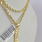 10k Gold Initial I Charm Rope Chain 16"-26" 2.5mm SET Necklace Alphabet Pendant