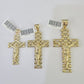 10k Jesus Cross Crucifix Charm Pendant Yellow Gold Men Women 3" 2.25" 2" Real