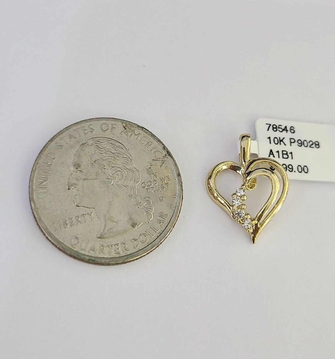 10K Real Heart Charm Pendant Gold 10kt Genuine Yellow