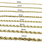 Real 10k Gold Rope Chain Necklace 18"-30" Inch 3mm-10mm Men & Women DISCOUNT