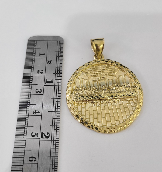 Real 10k Gold Rope Chain Last Supper Nugget Pendant Set 5mm 18"-28"