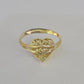 Real 10k Nugget Heart Ring Band Wedding Engagement Women Yellow Gold